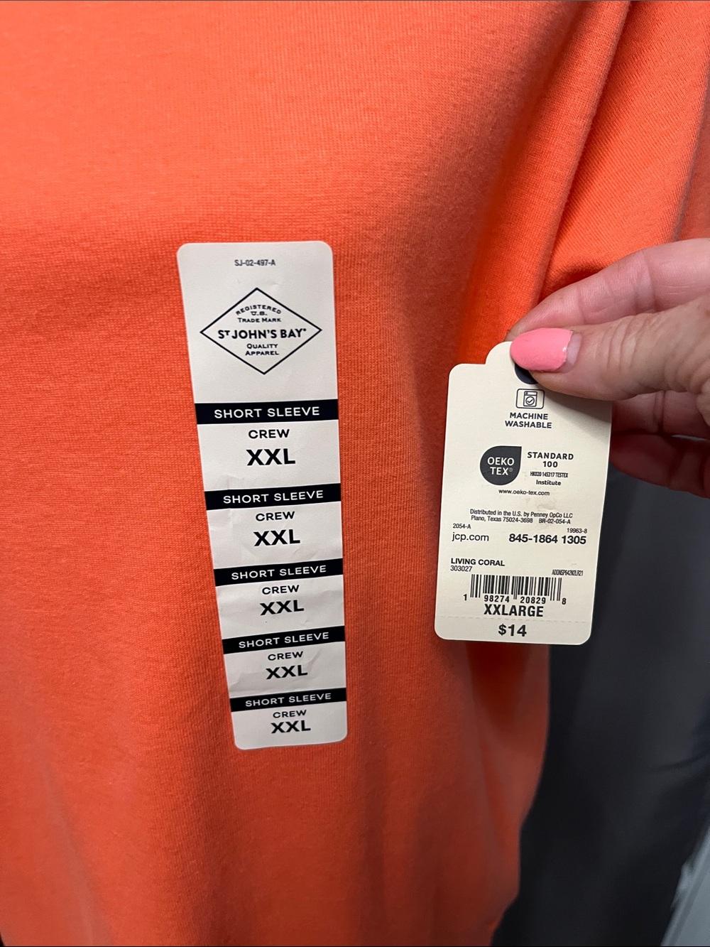 St. John's Bay Short Sleeve Tee in Bright Orange - Picture 3 of 5